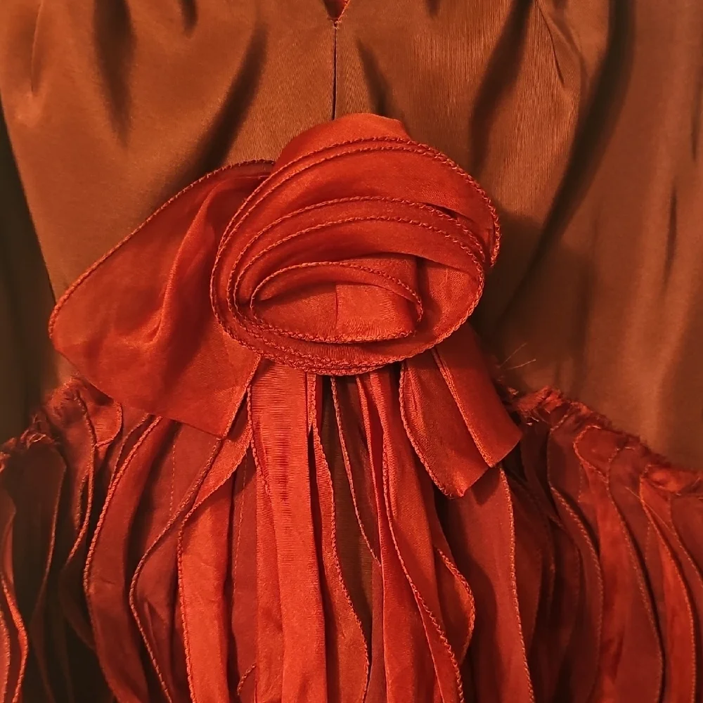 OSCAR de la RENTA Crimson V-Neck Sleeveless Dress, Women's, Size 10 - NWT - Picture 3 of 9